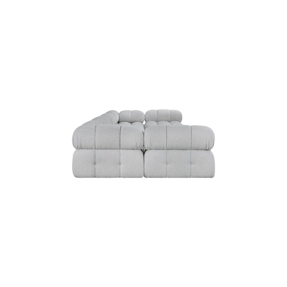 Ames Grey Boucle Fabric Modular Sectional