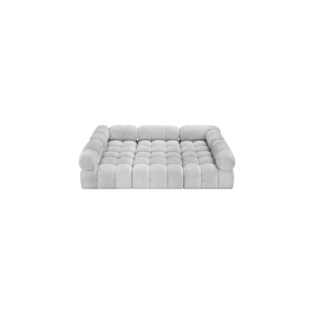 Ames Grey Boucle Fabric Modular Sectional