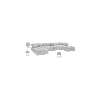 Ames Grey Boucle Fabric Modular Sectional