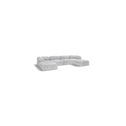Ames Grey Boucle Fabric Modular Sectional
