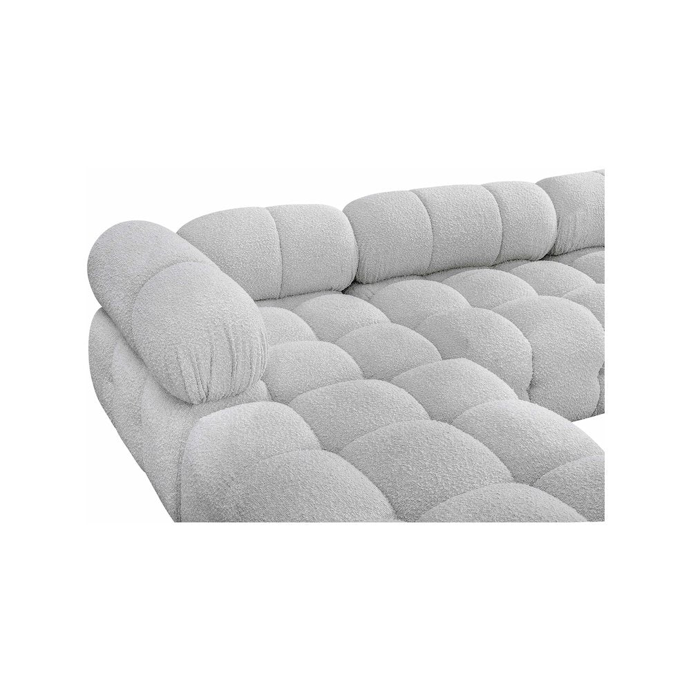 Ames Grey Boucle Fabric Modular Sectional
