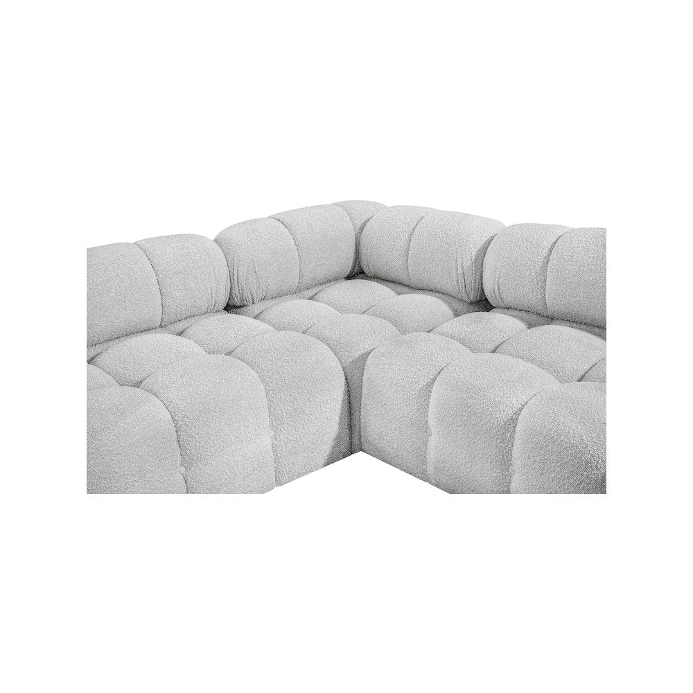 Ames Grey Boucle Fabric Modular Sectional