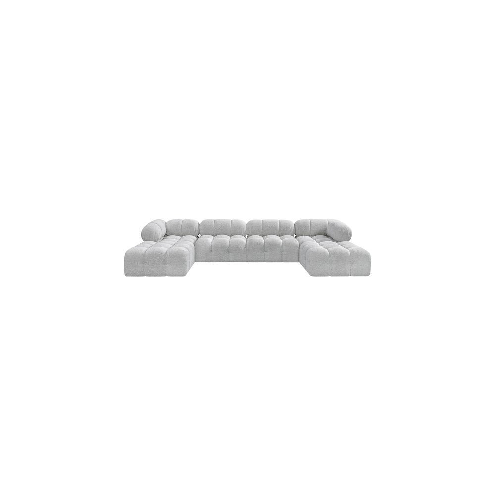 Ames Grey Boucle Fabric Modular Sectional