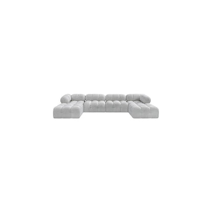 Ames Grey Boucle Fabric Modular Sectional