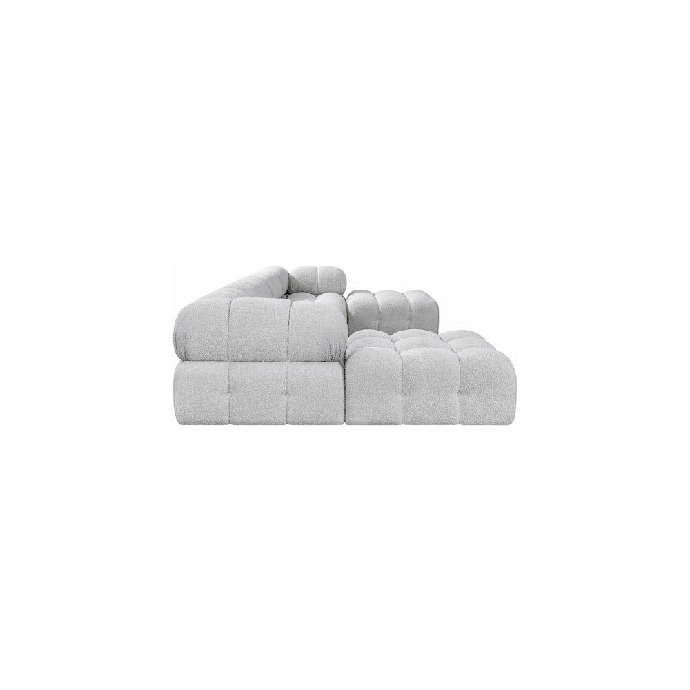 Ames Grey Boucle Fabric Modular Sectional