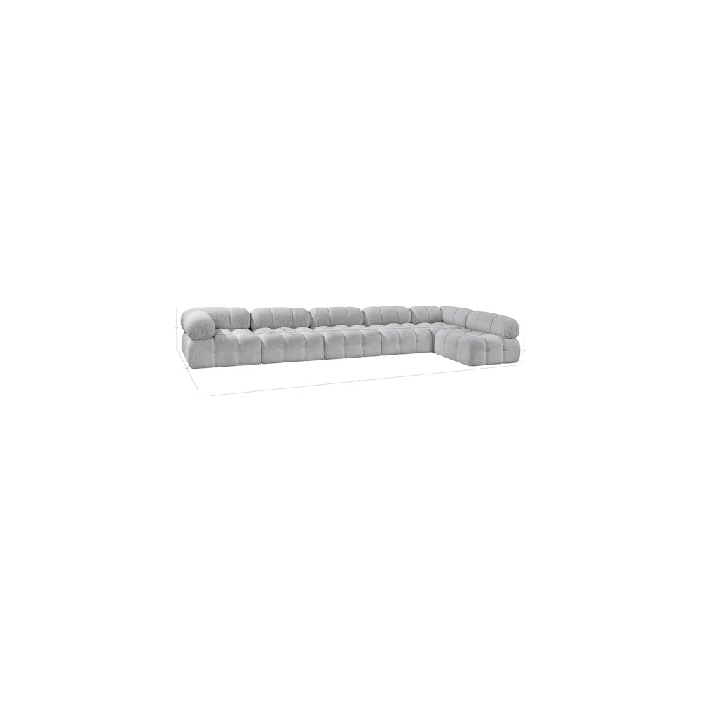 Ames Grey Boucle Fabric Modular Sectional