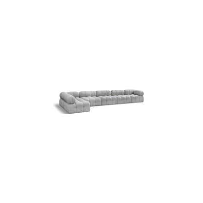 Ames Grey Boucle Fabric Modular Sectional