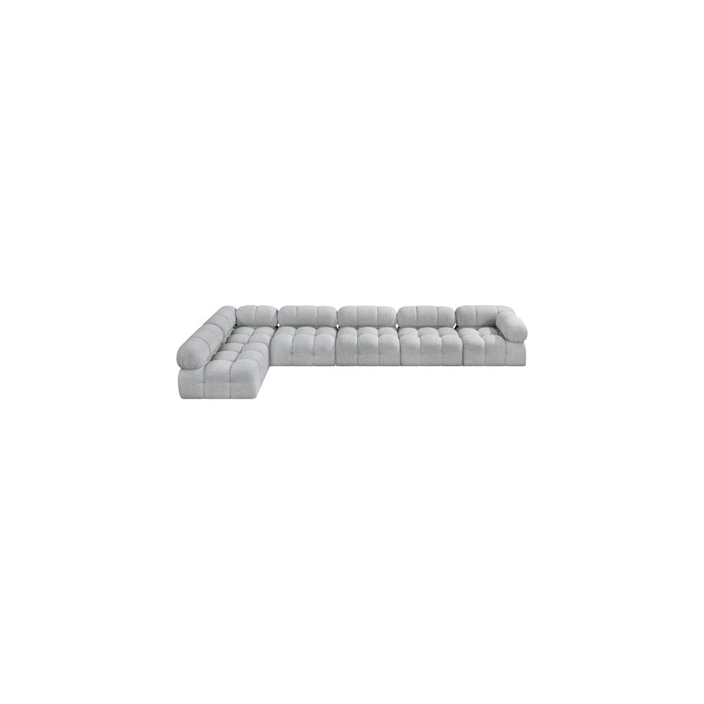 Ames Grey Boucle Fabric Modular Sectional