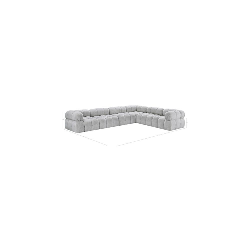 Ames Grey Boucle Fabric Modular Sectional