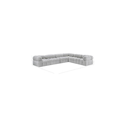 Ames Grey Boucle Fabric Modular Sectional