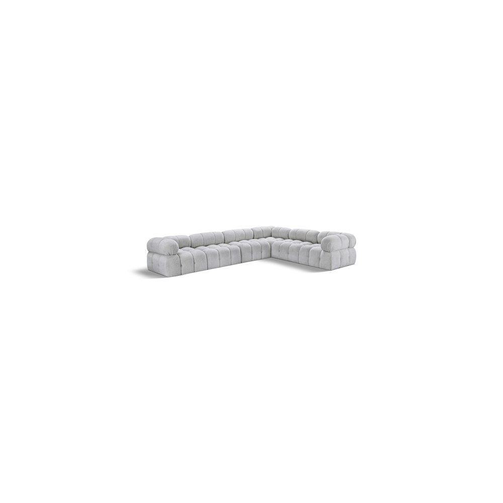 Ames Grey Boucle Fabric Modular Sectional