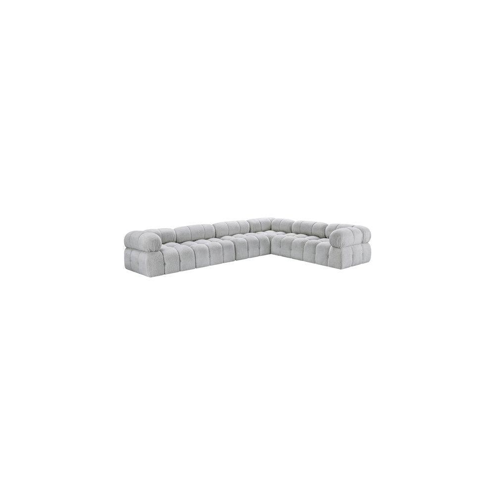 Ames Grey Boucle Fabric Modular Sectional