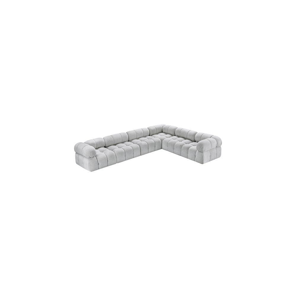 Ames Grey Boucle Fabric Modular Sectional