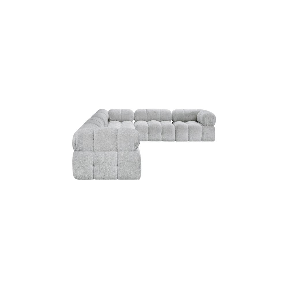 Ames Grey Boucle Fabric Modular Sectional