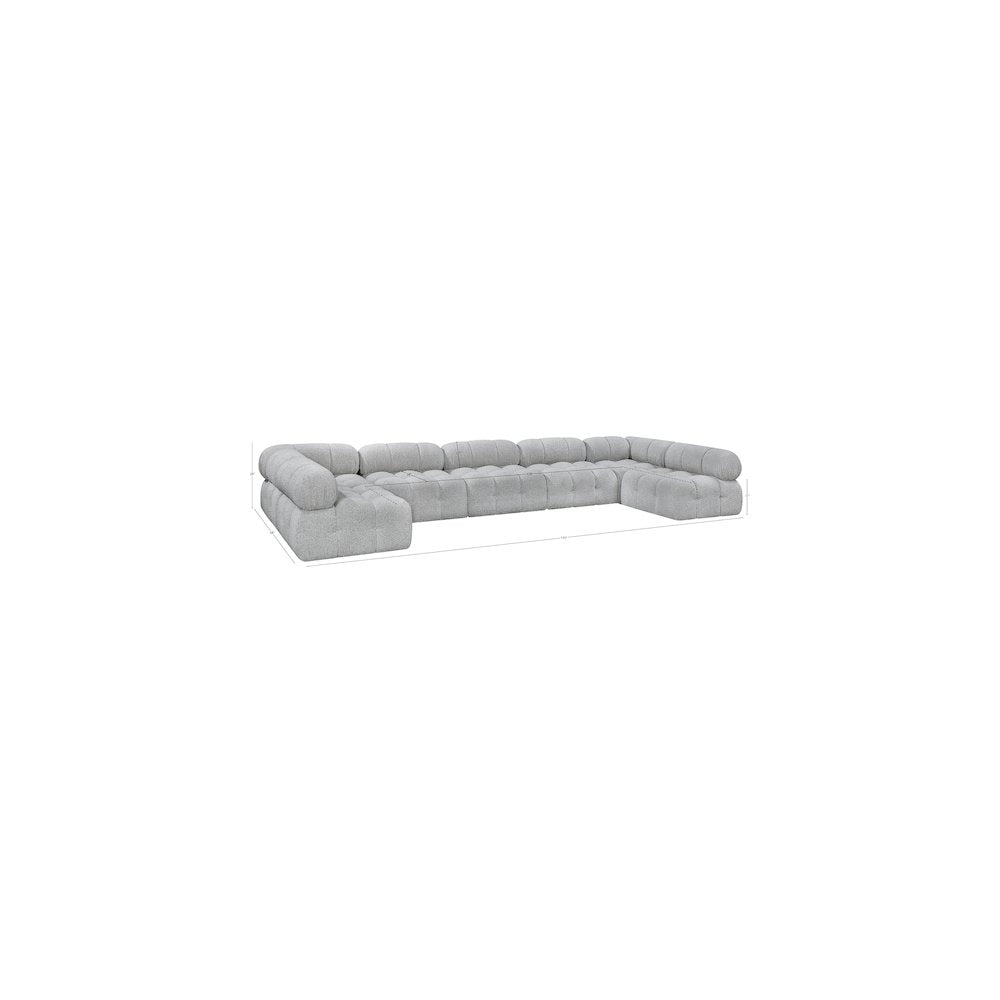 Ames Grey Boucle Fabric Modular Sectional