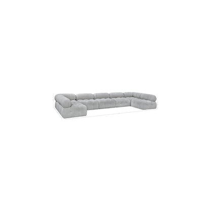 Ames Grey Boucle Fabric Modular Sectional