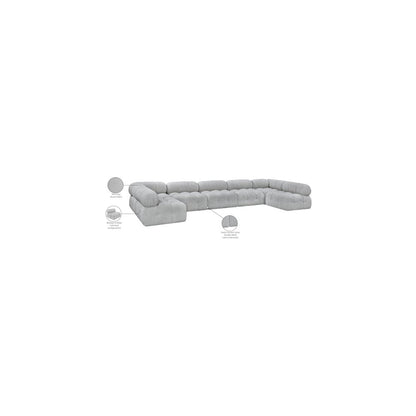 Ames Grey Boucle Fabric Modular Sectional