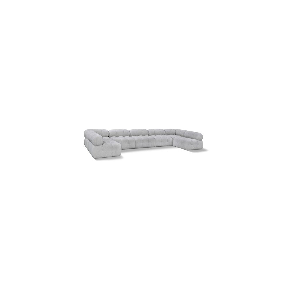 Ames Grey Boucle Fabric Modular Sectional