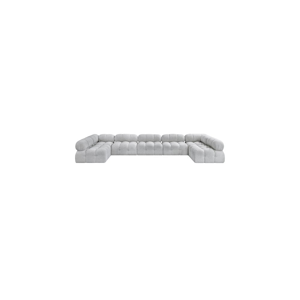 Ames Grey Boucle Fabric Modular Sectional
