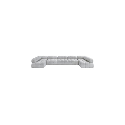 Ames Grey Boucle Fabric Modular Sectional