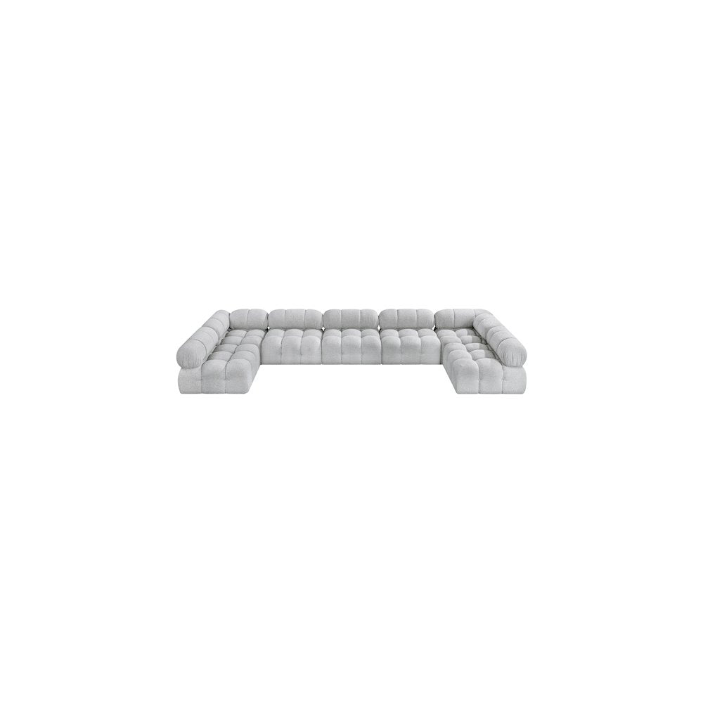 Ames Grey Boucle Fabric Modular Sectional