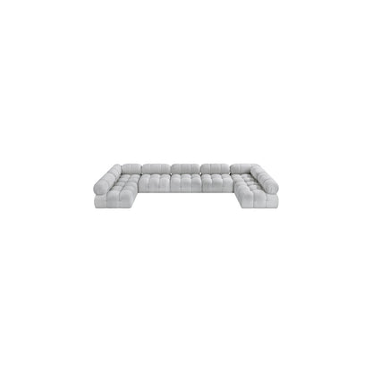 Ames Grey Boucle Fabric Modular Sectional