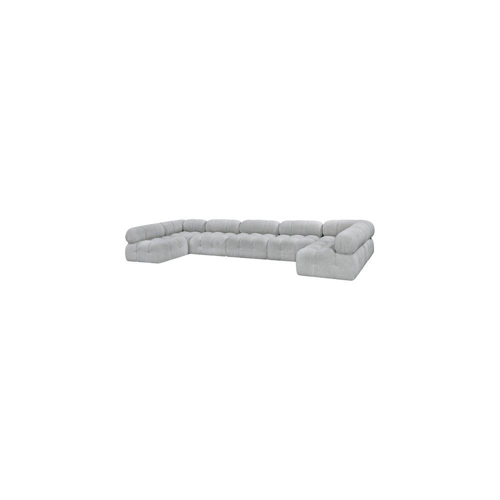 Ames Grey Boucle Fabric Modular Sectional