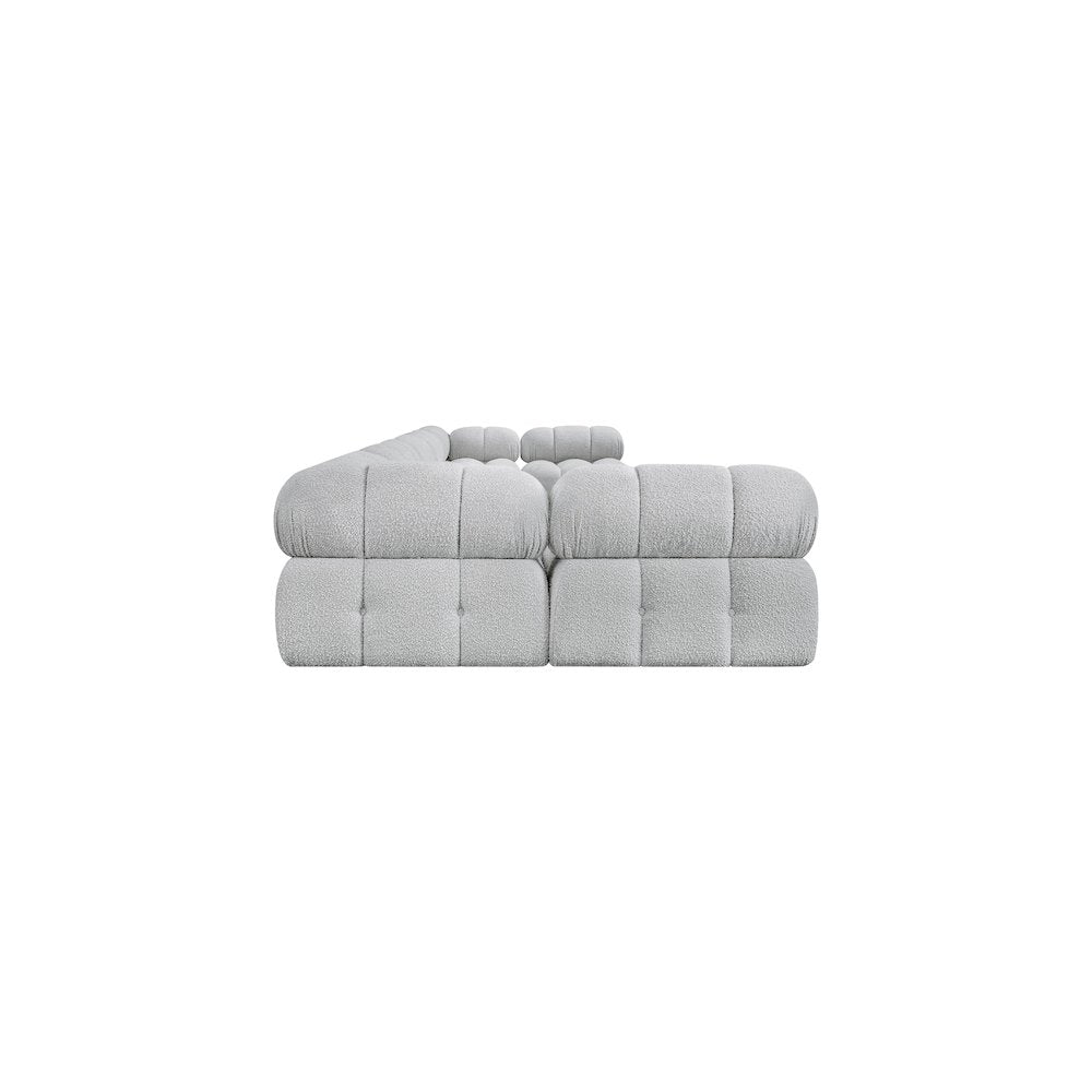 Ames Grey Boucle Fabric Modular Sectional