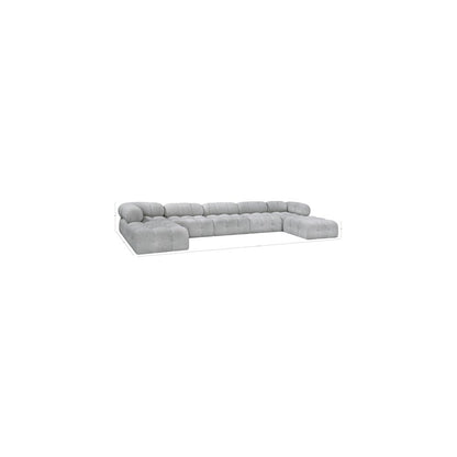 Ames Grey Boucle Fabric Modular Sectional