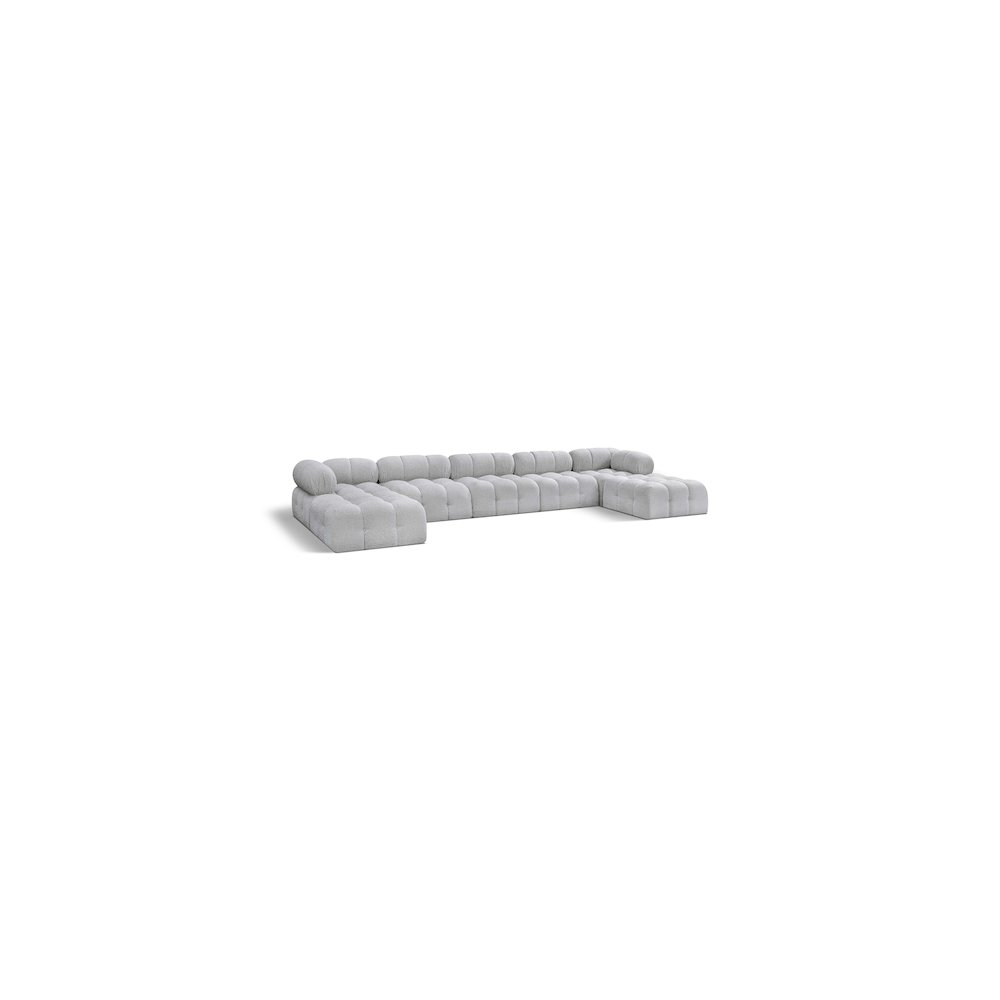 Ames Grey Boucle Fabric Modular Sectional