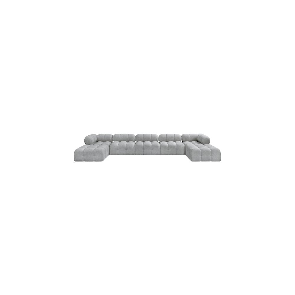 Ames Grey Boucle Fabric Modular Sectional