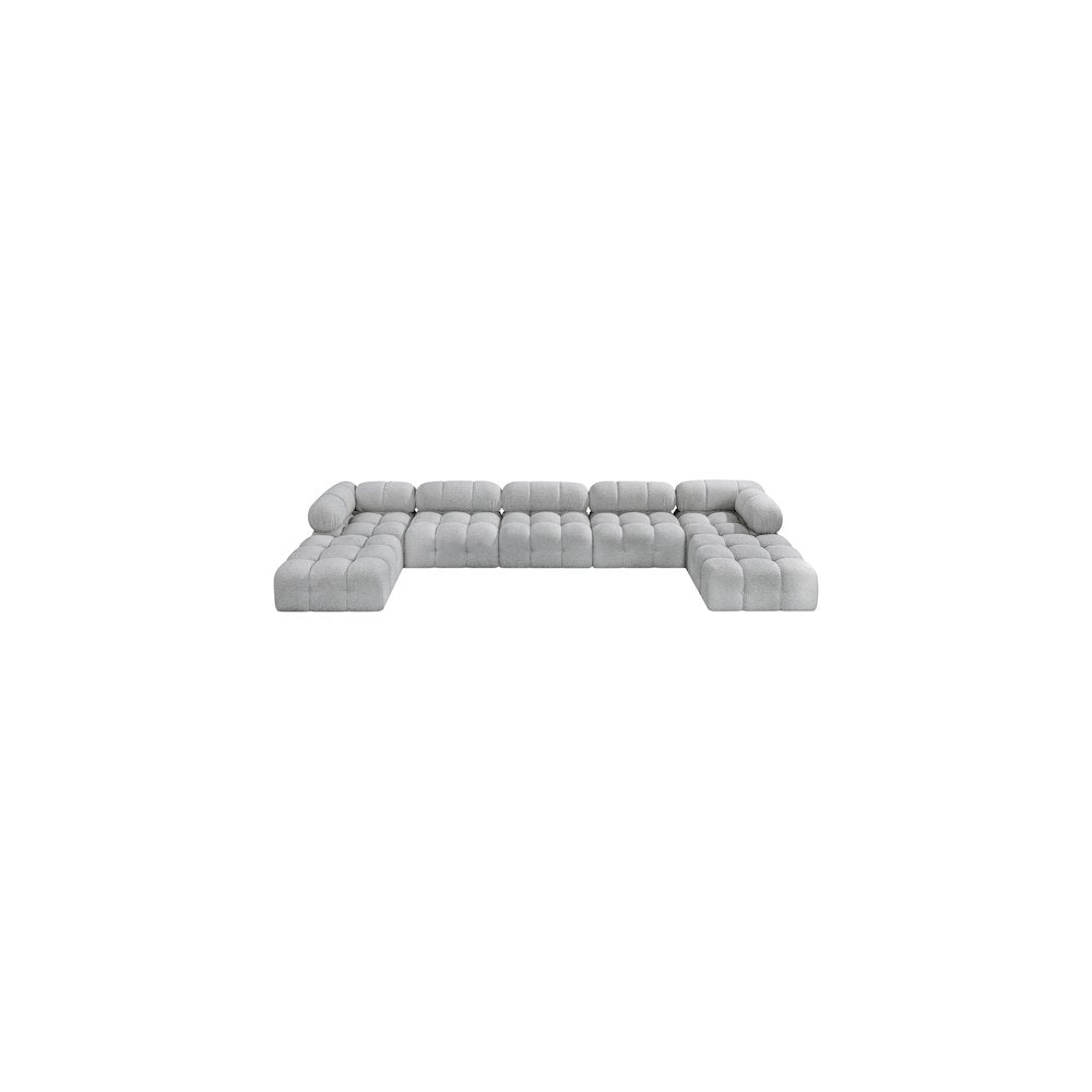 Ames Grey Boucle Fabric Modular Sectional