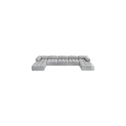 Ames Grey Boucle Fabric Modular Sectional