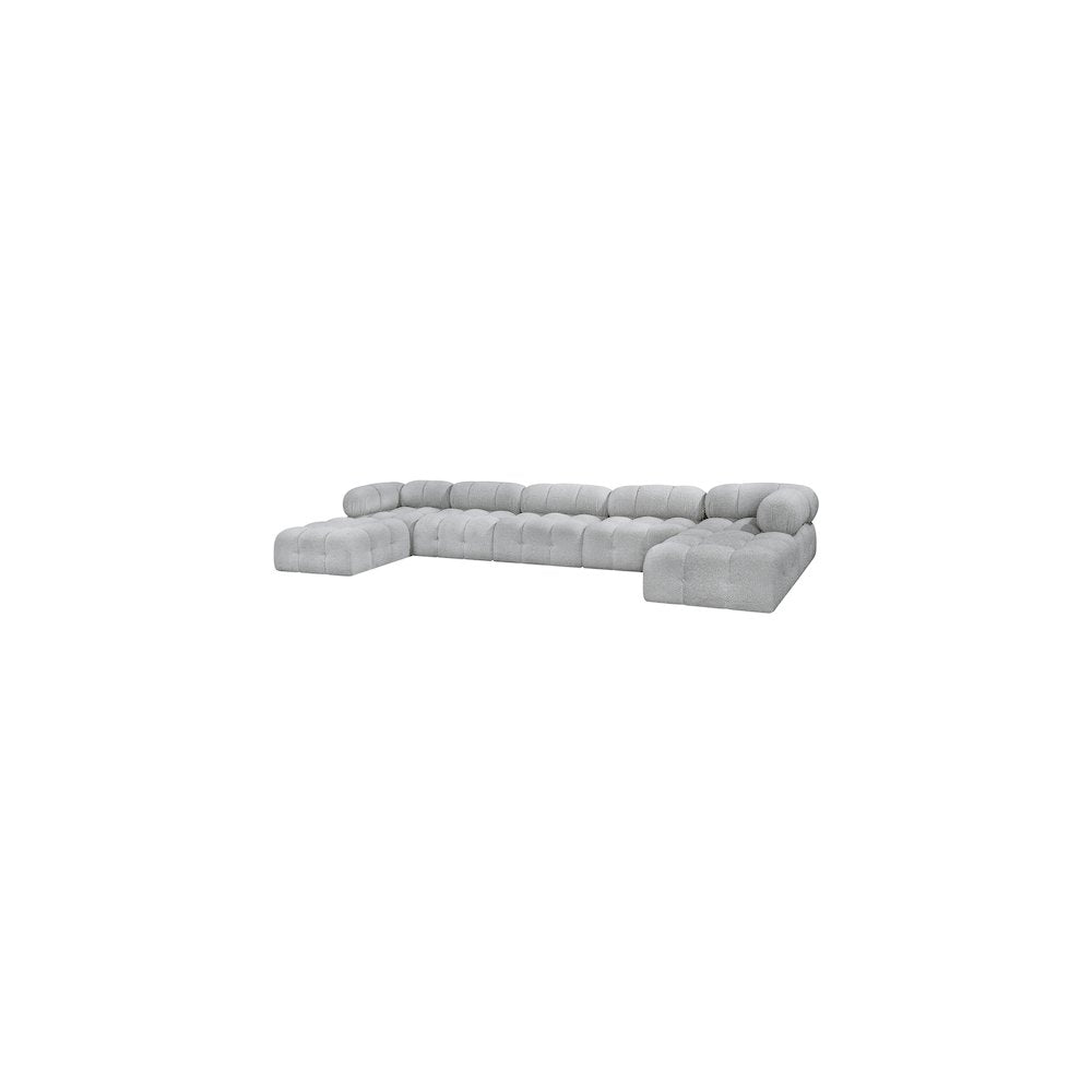 Ames Grey Boucle Fabric Modular Sectional