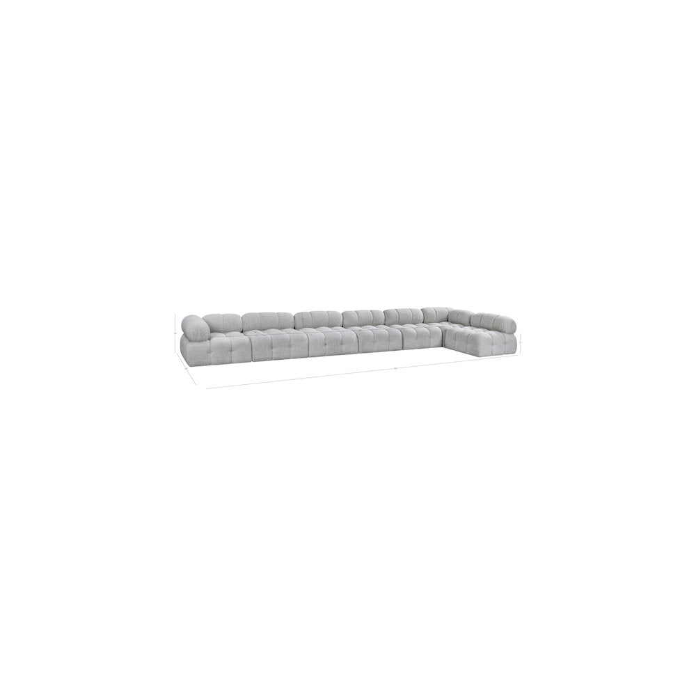 Ames Grey Boucle Fabric Modular Sectional