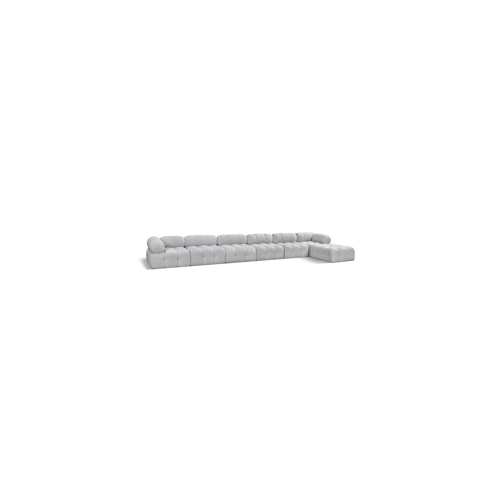 Ames Grey Boucle Fabric Modular Sectional
