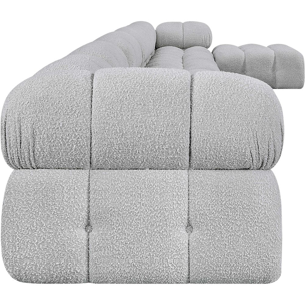 Ames Grey Boucle Fabric Modular Sectional