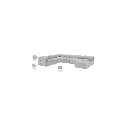 Ames Grey Boucle Fabric Modular Sectional