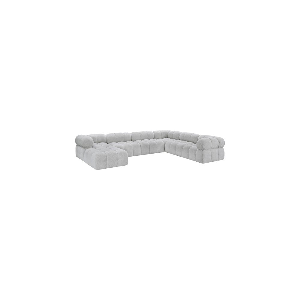 Ames Grey Boucle Fabric Modular Sectional