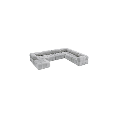 Ames Grey Boucle Fabric Modular Sectional