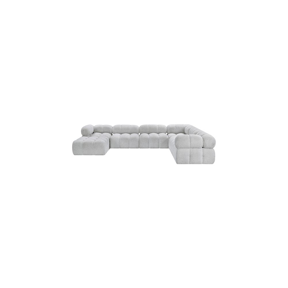 Ames Grey Boucle Fabric Modular Sectional