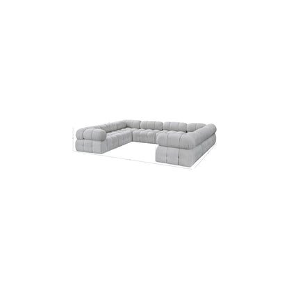 Ames Grey Boucle Fabric Modular Sectional