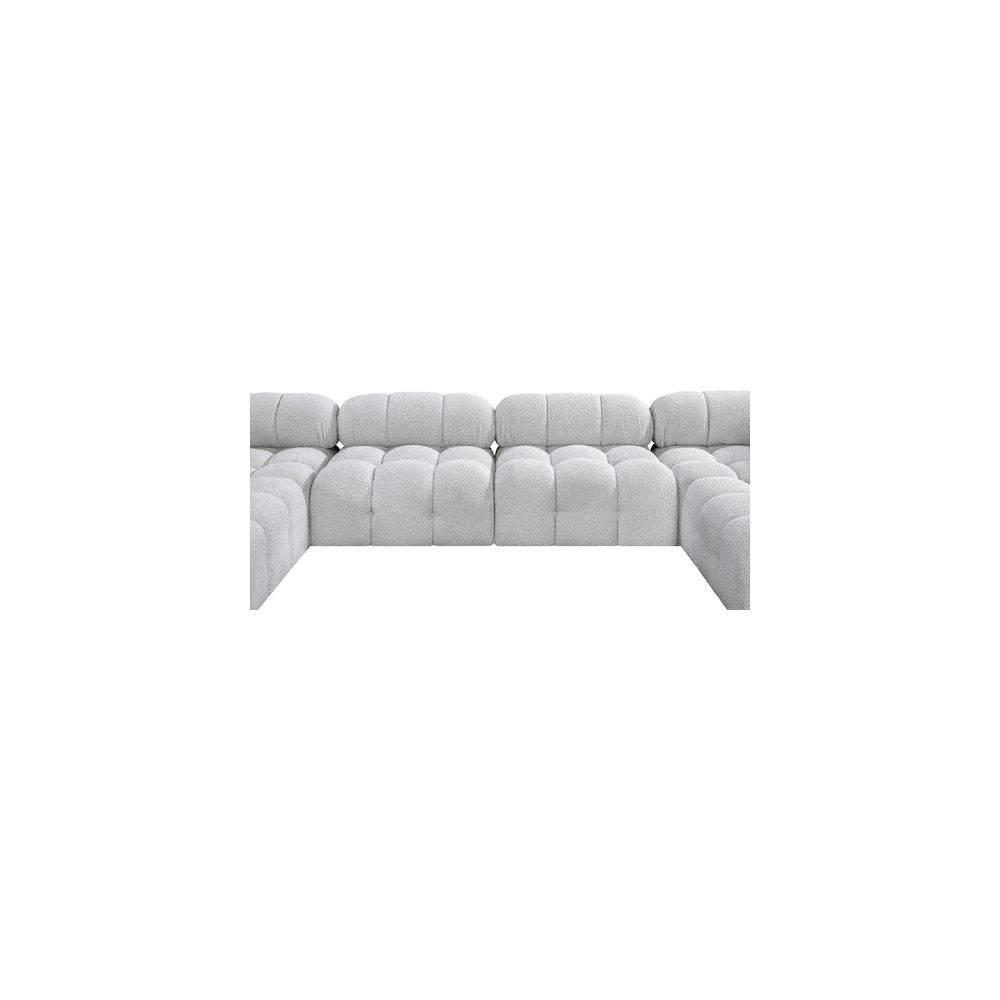 Ames Grey Boucle Fabric Modular Sectional