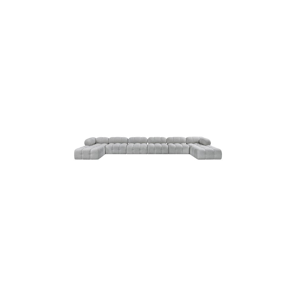 Ames Grey Boucle Fabric Modular Sectional