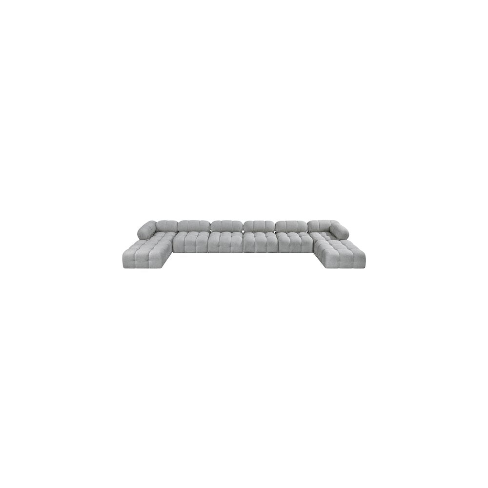 Ames Grey Boucle Fabric Modular Sectional