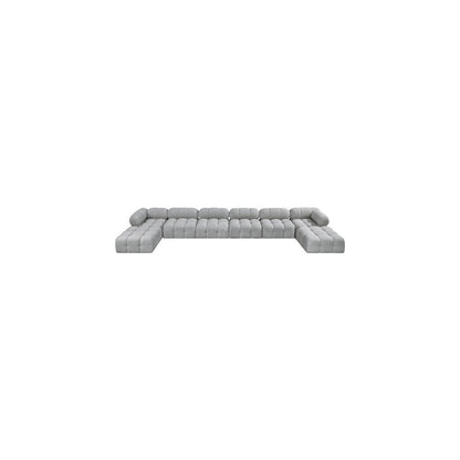 Ames Grey Boucle Fabric Modular Sectional