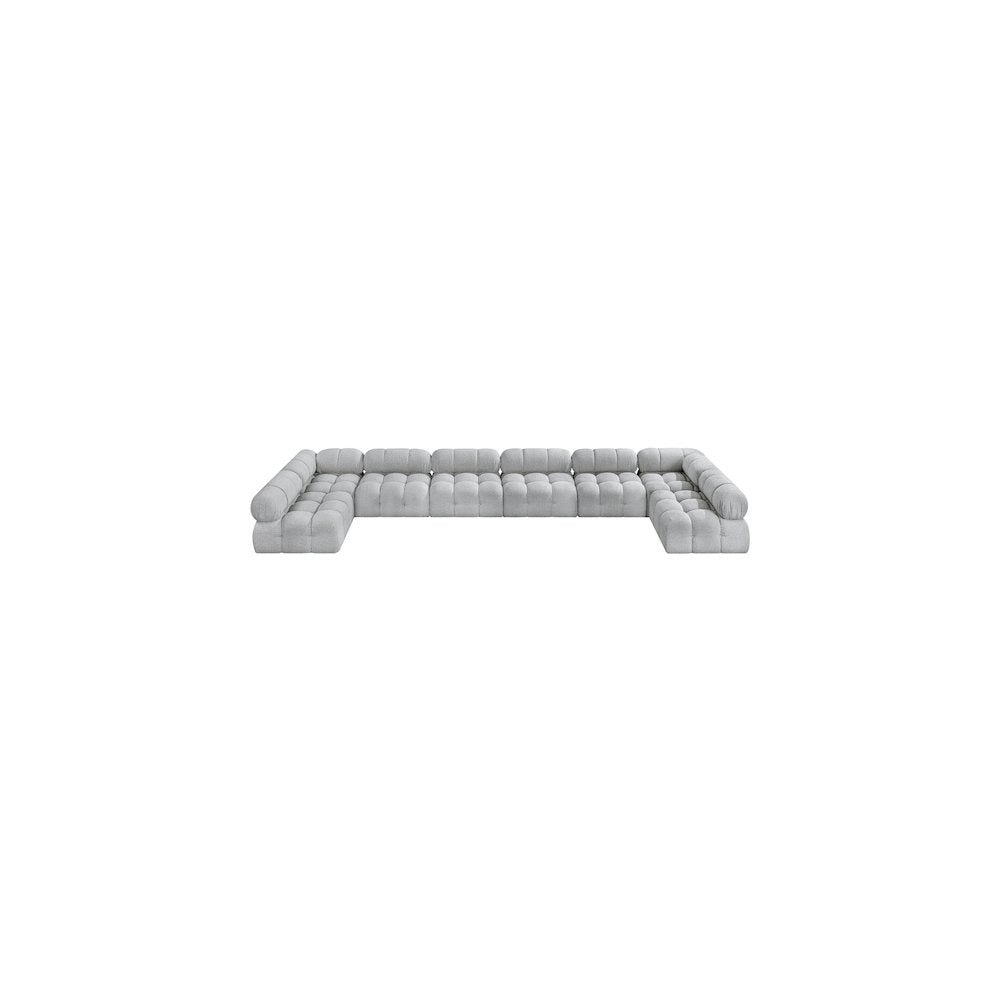Ames Grey Boucle Fabric Modular Sectional
