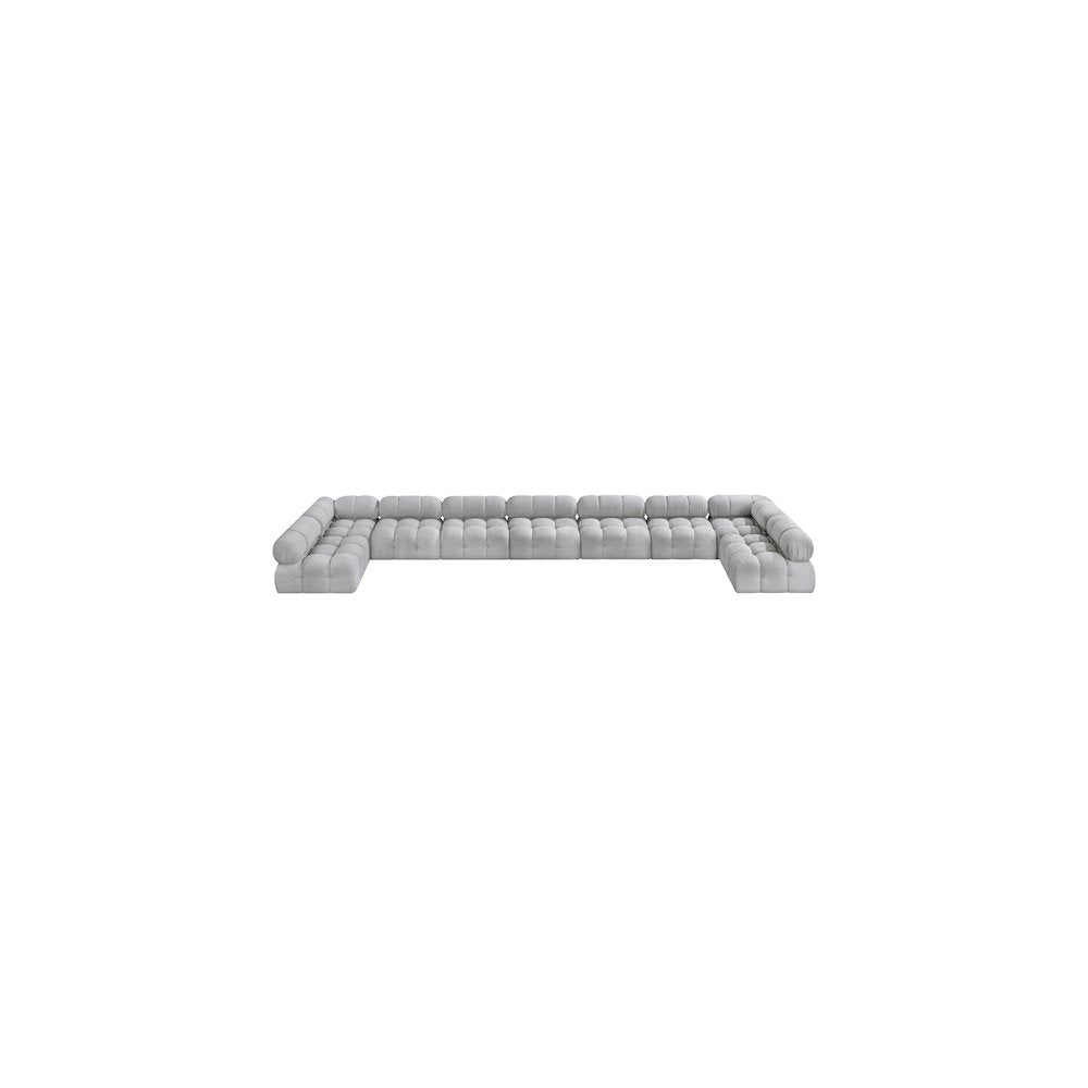 Ames Grey Boucle Fabric Modular Sectional
