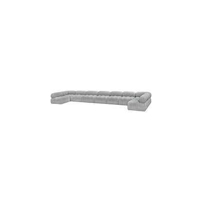 Ames Grey Boucle Fabric Modular Sectional