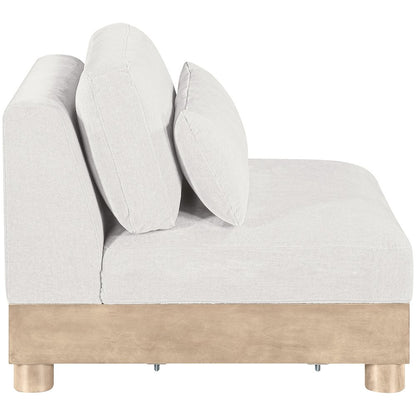 Turin Cream Chenille Fabric Upholstered Modular Armless Chair